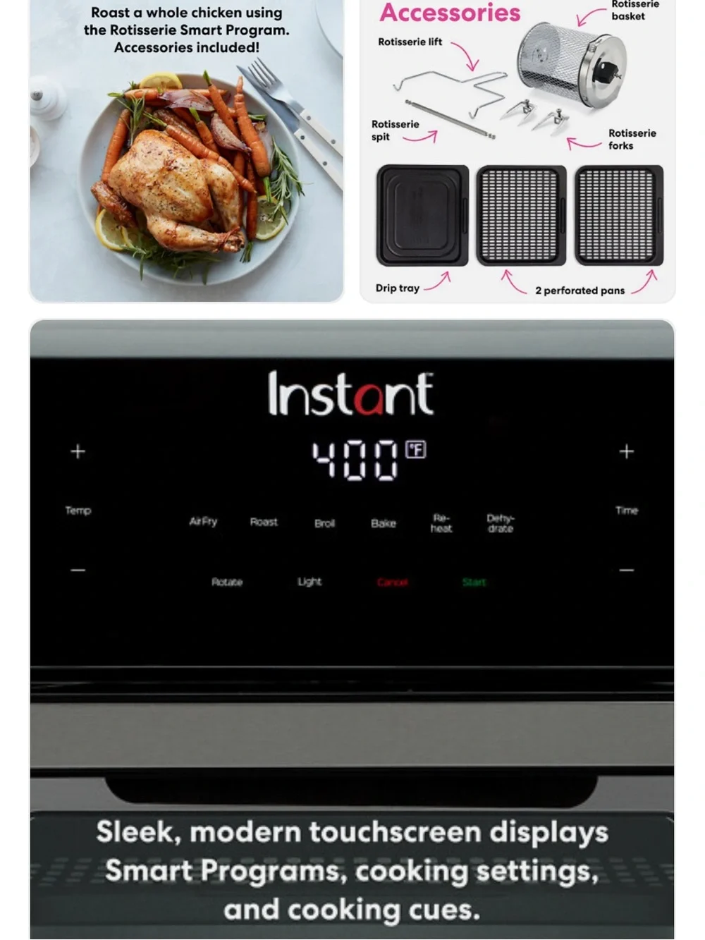 Instant Vortex Plus 10 Quart Air Fryer Oven - Stainless Steel